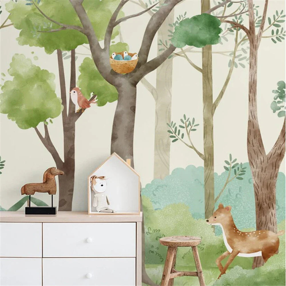 Behang Dieren Kinderkamer - 1 vierkante meter / mat canvas