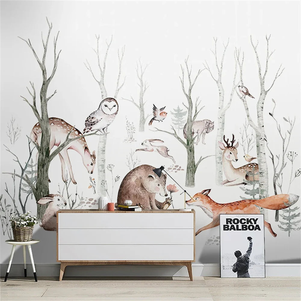 Behang Kinderkamer Dieren - 1 vierkante meter / mat canvas