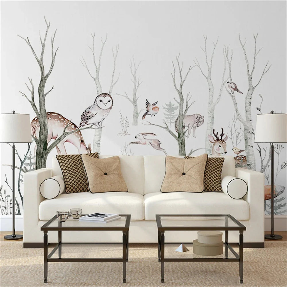 Behang Kinderkamer Dieren - 1 vierkante meter / mat canvas