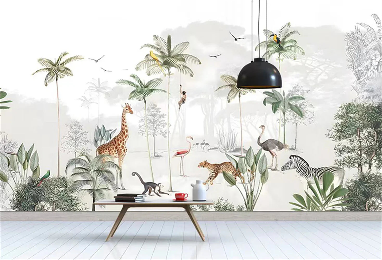 Behang Kinderkamer Jungle - 1 vierkante meter / mat canvas