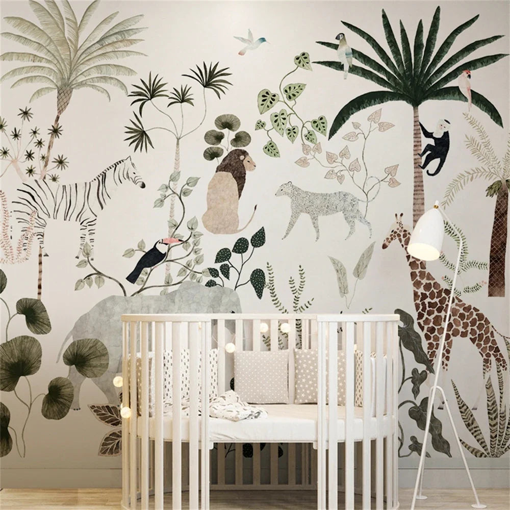 Behang Kinderkamer Scandinavisch - 1 vierkante meter / mat canvas