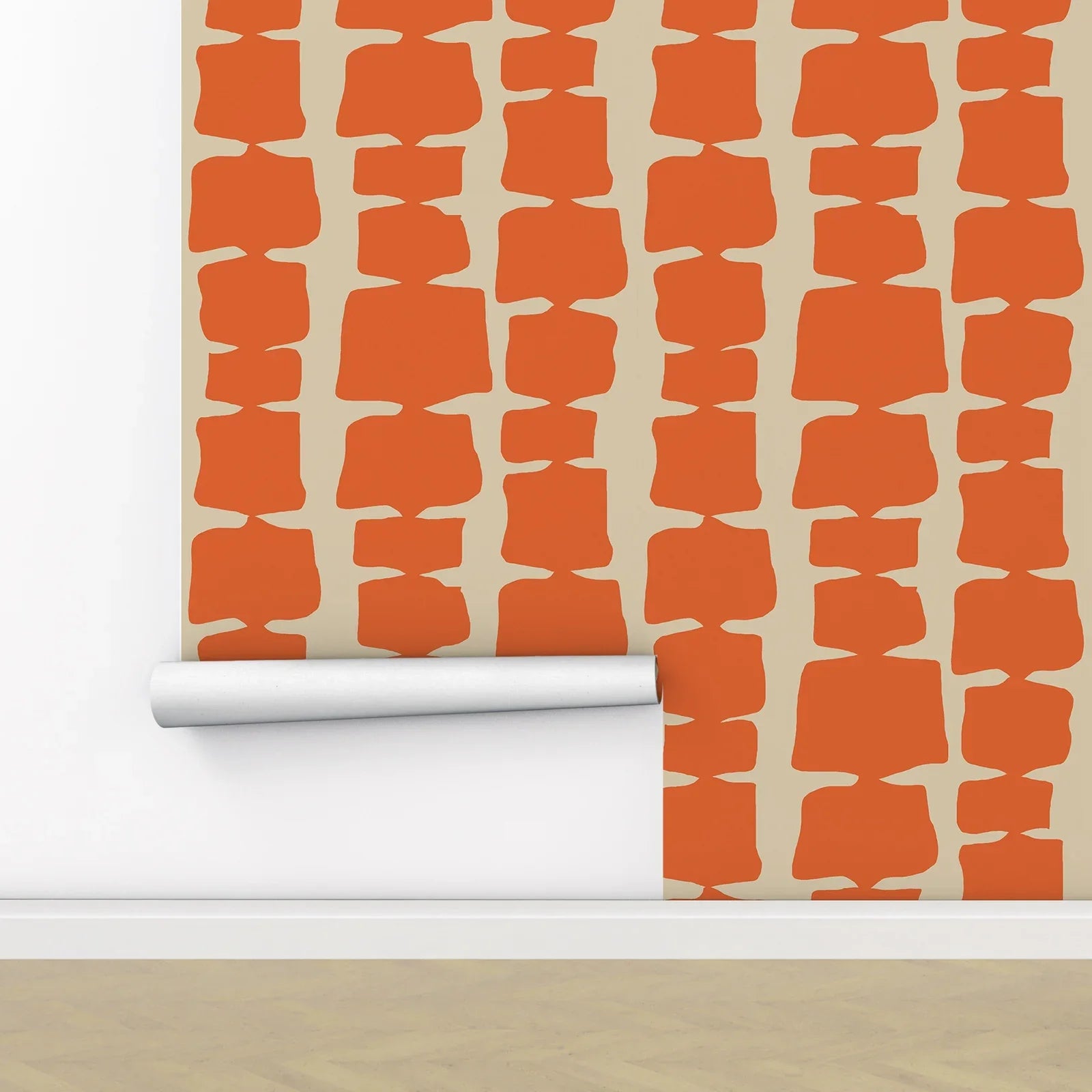 Behang Retro Oranje - Vlies / 50cm x 300cm