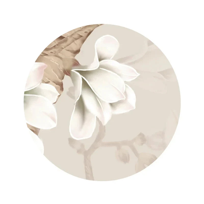 Witte magnolia bloem met delicate blaadjes voor Design Behang Bloemen Vogels