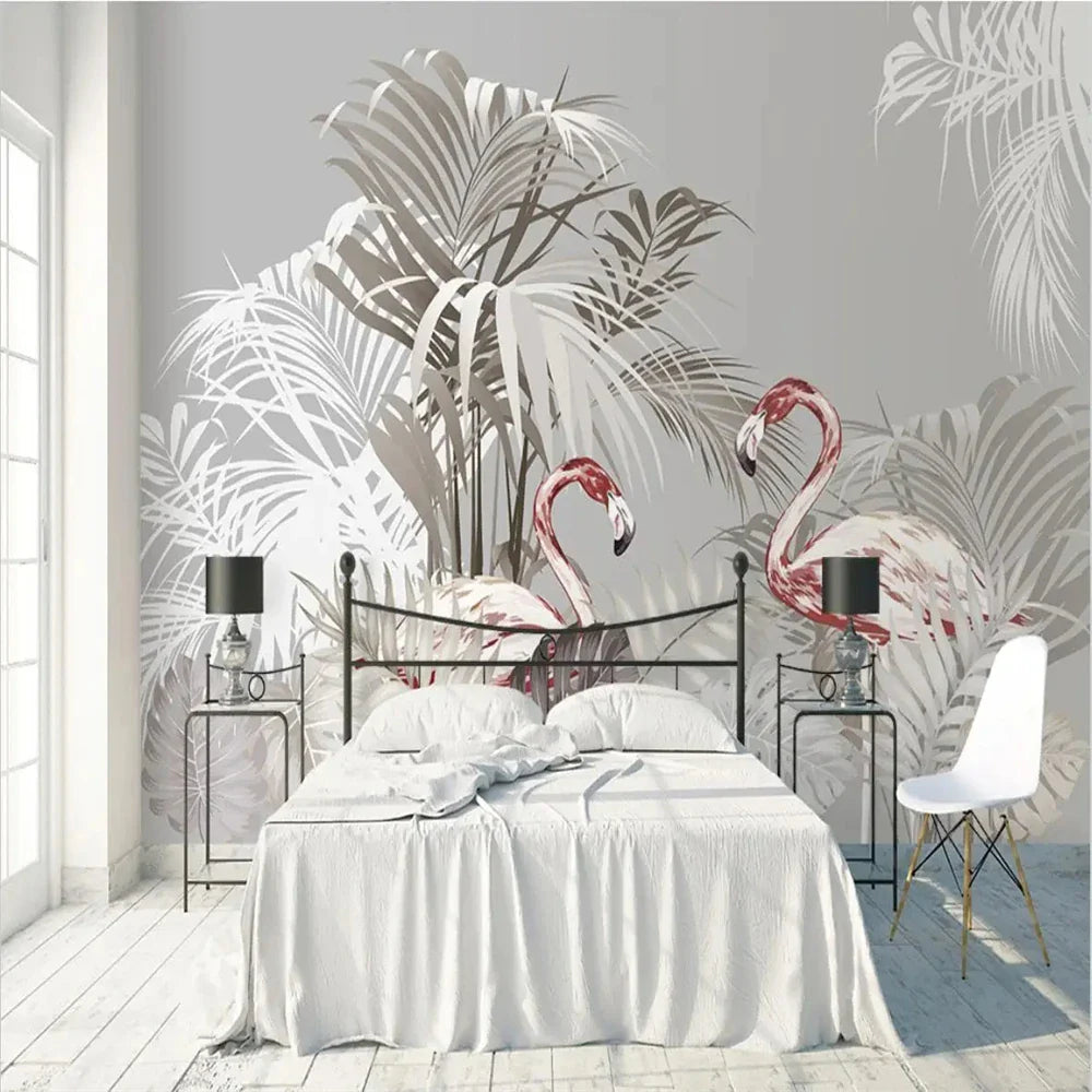 Flamingo Behang Babykamer - 1 vierkante meter / 3D reliëf