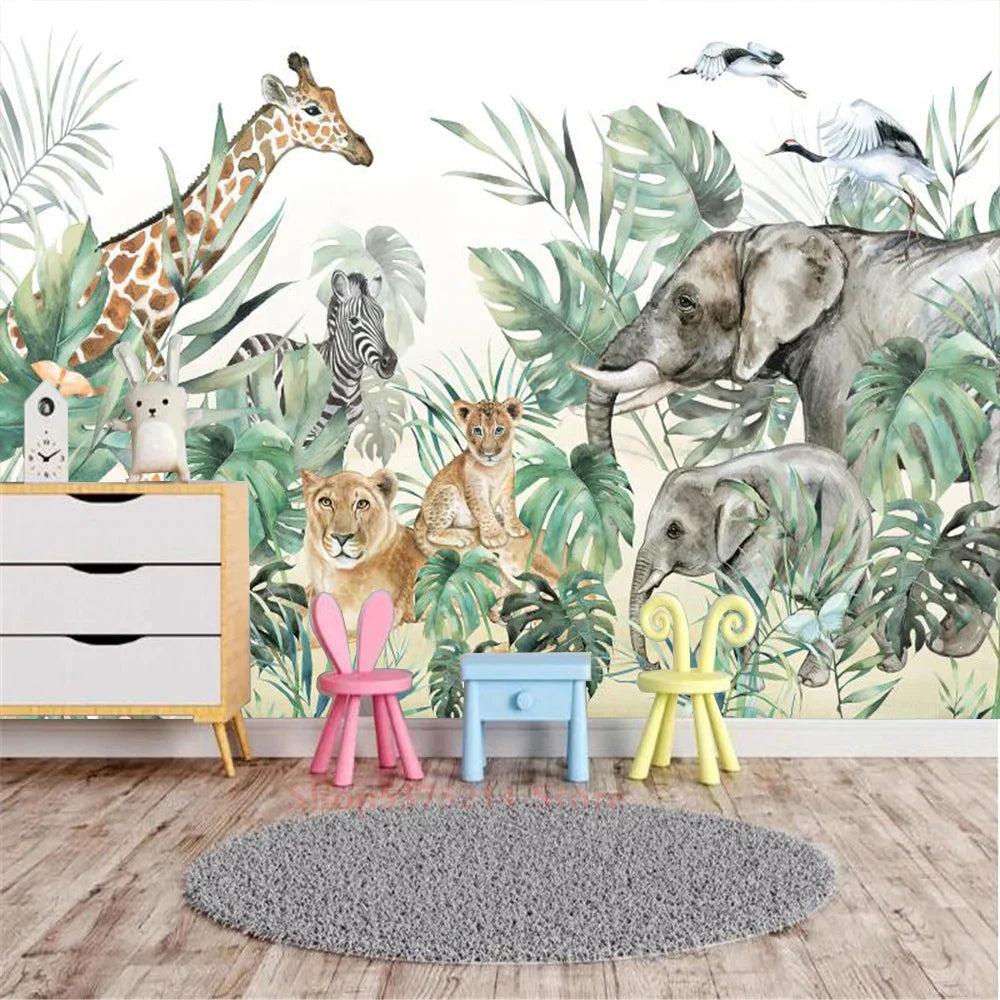 Giraffe Behang Babykamer - 3d relief / 1 vierkante meter