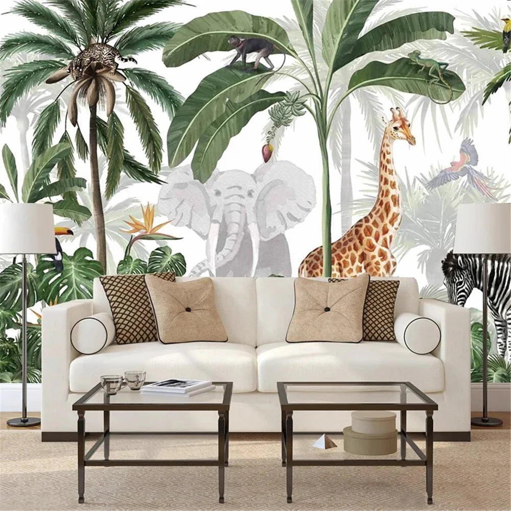 Jungle Behang Babykamer - 1 vierkante meter / mat canvas